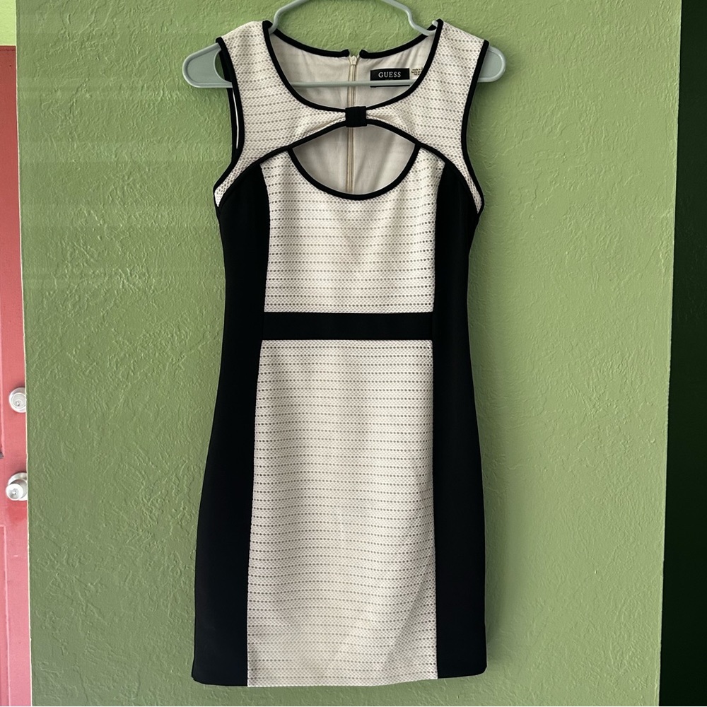 Guess White and Black Dress
